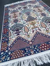 Wool Rug 9 x 6ft Hand Knotted Oriental Handmade Carpet Tree Vase Motifs Tunisian