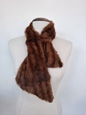 Vintage Mink Fur Collar Stole Wrap Scarf