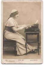 Real Photo Postcard Edna May actress early typewriter Lizzie Caswell Smith AB469