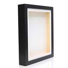 1.5" Black Solid Wood 3D Extra Deep Box Picture Frame Display Memory With Mount