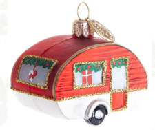 NEW CAMPER RV Teardrop Trailer Brink Nordic Hand Blown Glass Ornament Glamping