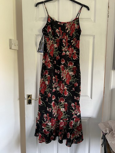 Ladies new black red floral - red,