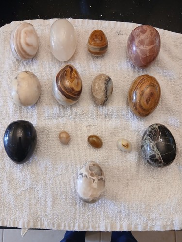 Vintage set stone eggs - stone,