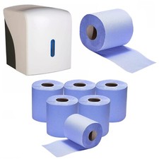 6 Blue Centre Feed 2 Ply Paper