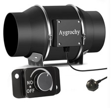 Aygrochy Quiet 4 Inch Inline Fan with Variable Speed Controller, Using for Heat