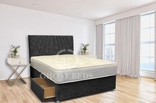 STUNNING NEW ATLANTIS PLUSH DIVAN BED WITH 24" HEADBOARD + ORTHOPAEDIC MATTRESS