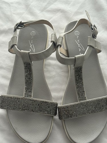 Lunar grey diamante wedge - lunar,