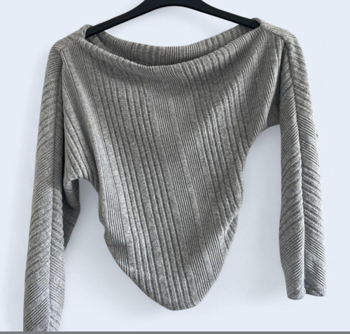 Women grey rib knit - women's,