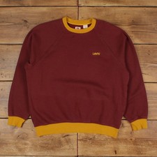 Levi's Logo Sweatshirt M Roundneck Mens Red