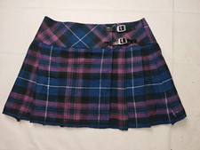 Kilts Kilt Mini Skirt Purple Tartan Size 32 Womens