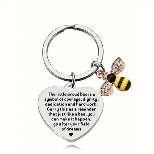 Heart bee keyring - bee,