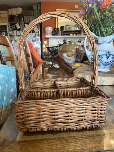 Wicker bottle carrier basket - wicker,
