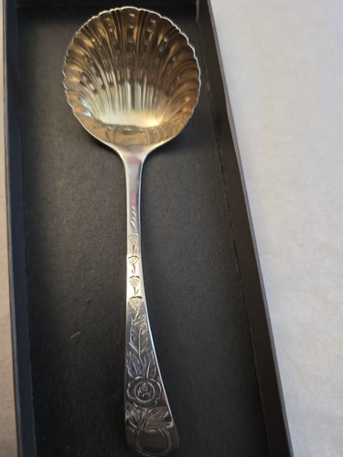 Lovely silver sifter spoon - lovely,