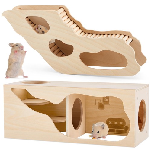 Wooden hamster hideout - wooden,