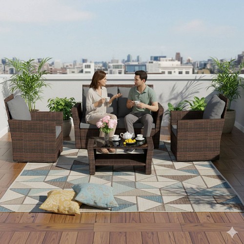 Rattan furniture set 4pcs - furniture,