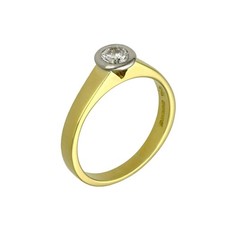 Ladies 18ct Yellow Gold Diamond Solitaire Engagement Ring
