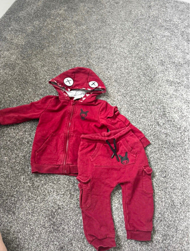 Primark red boys hooded zip - red,