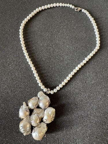 Baroque pearl necklace 925 - necklace,