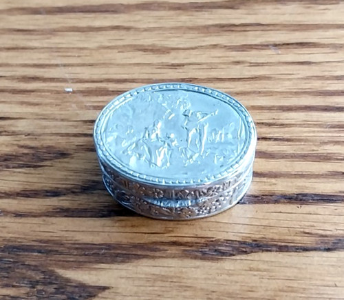 Italian silver pill box - pill,