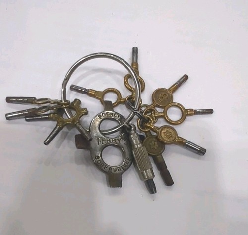 Vintage pocket watch - vintage, key