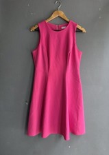 Red Herring Hot Pink Fit And Flare Sleeveless Dress UK 12 Round Neck Partywear