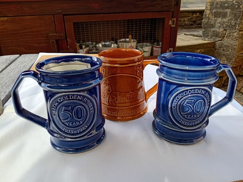 Vintage holkham pottery - vintage, mugs