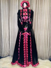 Misfitz blk PVC & pink satin