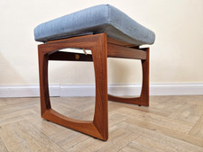 G Plan Gold Label Mid Century 1960 Vintage Solid Teak And Fabric Stool Chair