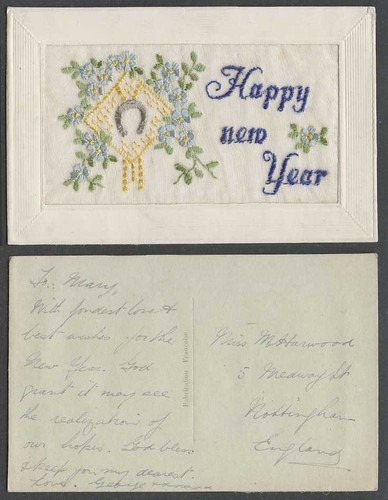 Ww1 silk embroidered french - ww1,