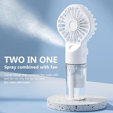 Portable Spray Mist Fan Mini Hand-held Desk Cooler 4 Speed USB Rechargeable
