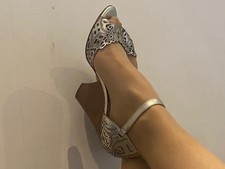 Vince Camuto sandals. Silver. Size 3. High heel type wedge, 10cm. 