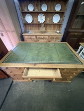 HUGE Antique Leather Top Desk