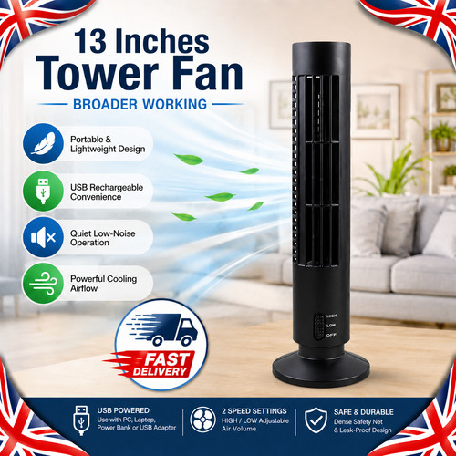 Usb led tower fan bladeless - tower,