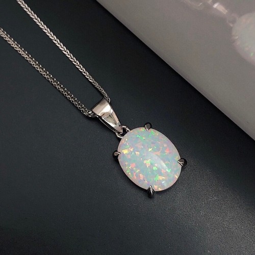 Fire opal rainbow oval shape - fire,