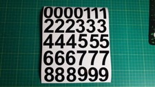 sticky vinyl Numbers stickers Decals bin door office home weather proof Bk & Wt 