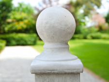Concrete sphere sculpture Outdoor garden ball figurine Stone white sphere decor