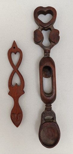 Vtg welsh treen lovespoons - welsh,