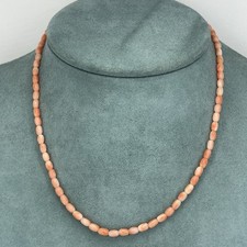 vintage coral necklace salmon beaded 14ct gold clasp 16.5'' READ