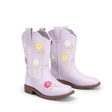 Girls Cowgirl Boots - Mid Calf Western Riding Shoes for Kids