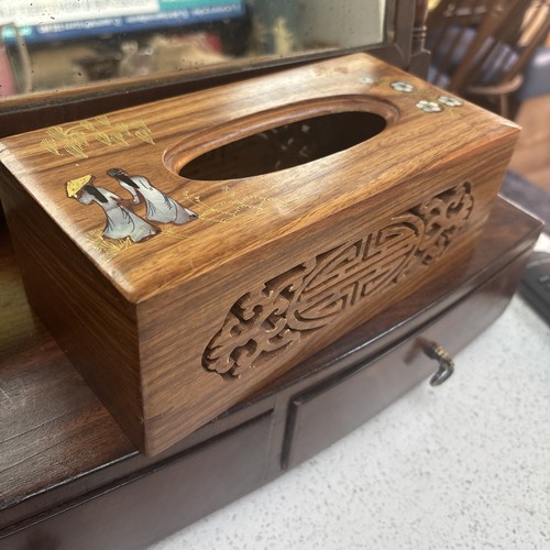 Vintage cedar wooden tissue - wooden,