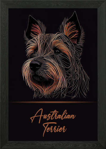 Australian terrier framed - australian, wall