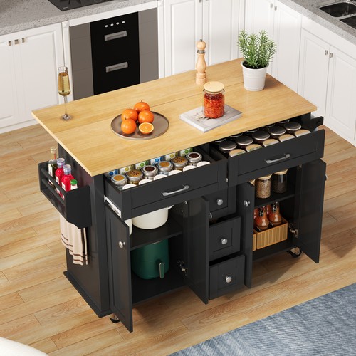Rolling kitchen island - island, on