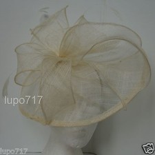 CREAM HAT SINAMAY FEATHERS