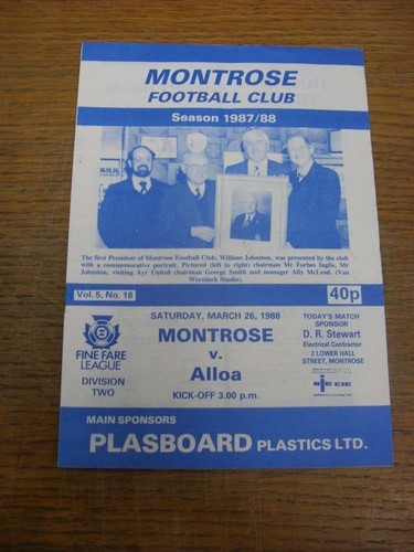 1988 montrose v alloa - 26/03/1988,