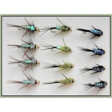 BARBLESS Goldhead Nymphs, Trout Flies, 12 Pack Evil Weevils, Size 10/12