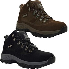 Mens Waterproof Hiking Ankle Boots Leather Lightweight Walking Trail Lace Boots