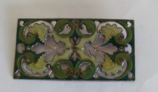 Catherine Popesco France Silver Green Enamel  Brooch