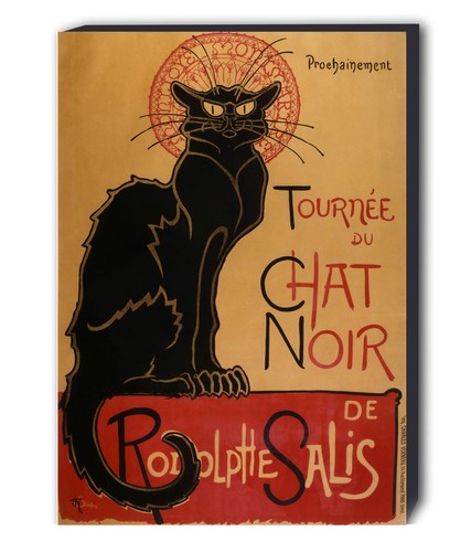 Chat noir vintage canvas - noir,