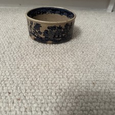 Rare Blue And White Willow Pattern Transfer Wear Potted Meat Dish