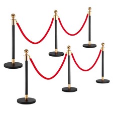 6-Pc Gold Stanchion Barrier
